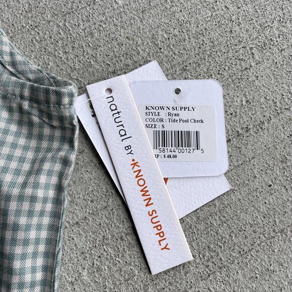 DEADSTOCK NWT green gingham checked loose boxy tank top - Picture 4 of 6